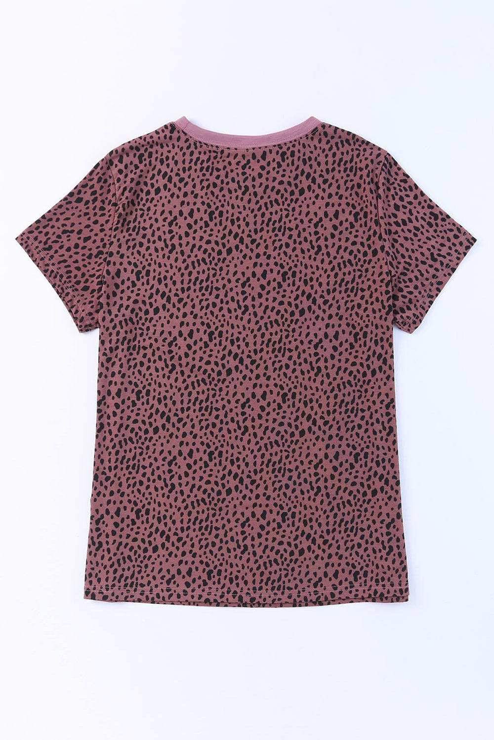 Animal Print Round Neck Short Sleeve T-Shirt - Trendsi - Flyclothing LLC