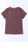 Animal Print Round Neck Short Sleeve T-Shirt - Trendsi - Flyclothing LLC