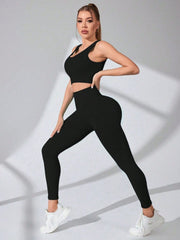 Scoop Neck Wide Strap Top and Pants Active Set - Trendsi