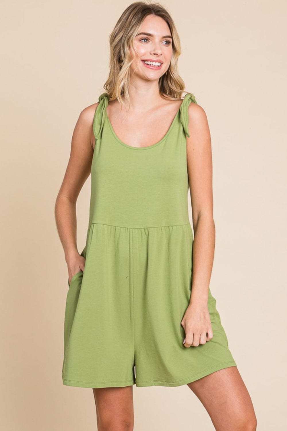 Culture Code Full Size Shoulder Knot Baggy Romper - Trendsi - Flyclothing LLC