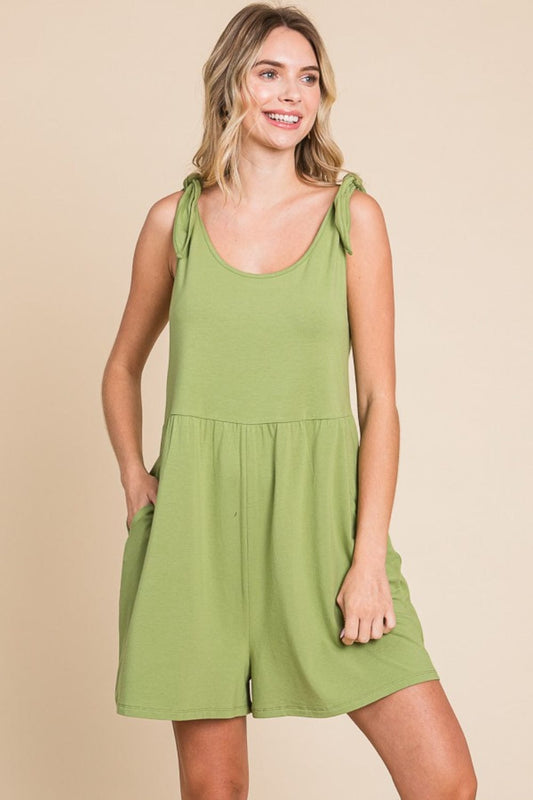 Culture Code Full Size Shoulder Knot Baggy Romper - Trendsi