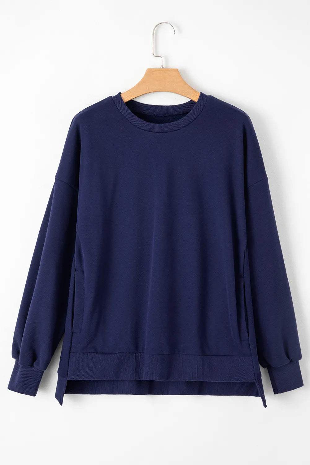 Round Neck Long Sleeve Sweatshirt - Trendsi - Flyclothing LLC