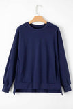 Round Neck Long Sleeve Sweatshirt - Trendsi - Flyclothing LLC