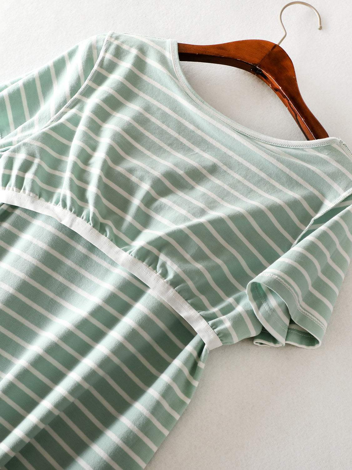 Striped Round Neck Short Sleeve Dress - Trendsi - Flyclothing LLC