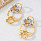 Wholesale Trendy Interlinked Multi-Ring Drop Earrings, New Niche Versatile Fashion Earrings For Women - My Store - Flyclothing LLC
