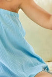 BiBi Washed Cotton Gauze Woven Tie Ribbon Detailed Top - Trendsi
