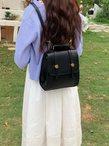 Top Handle Leather Backpack Bag - Trendsi - Flyclothing LLC
