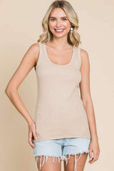 Culture Code Full Size Ribbed Scoop Neck Tank - Trendsi - Flyclothing LLC