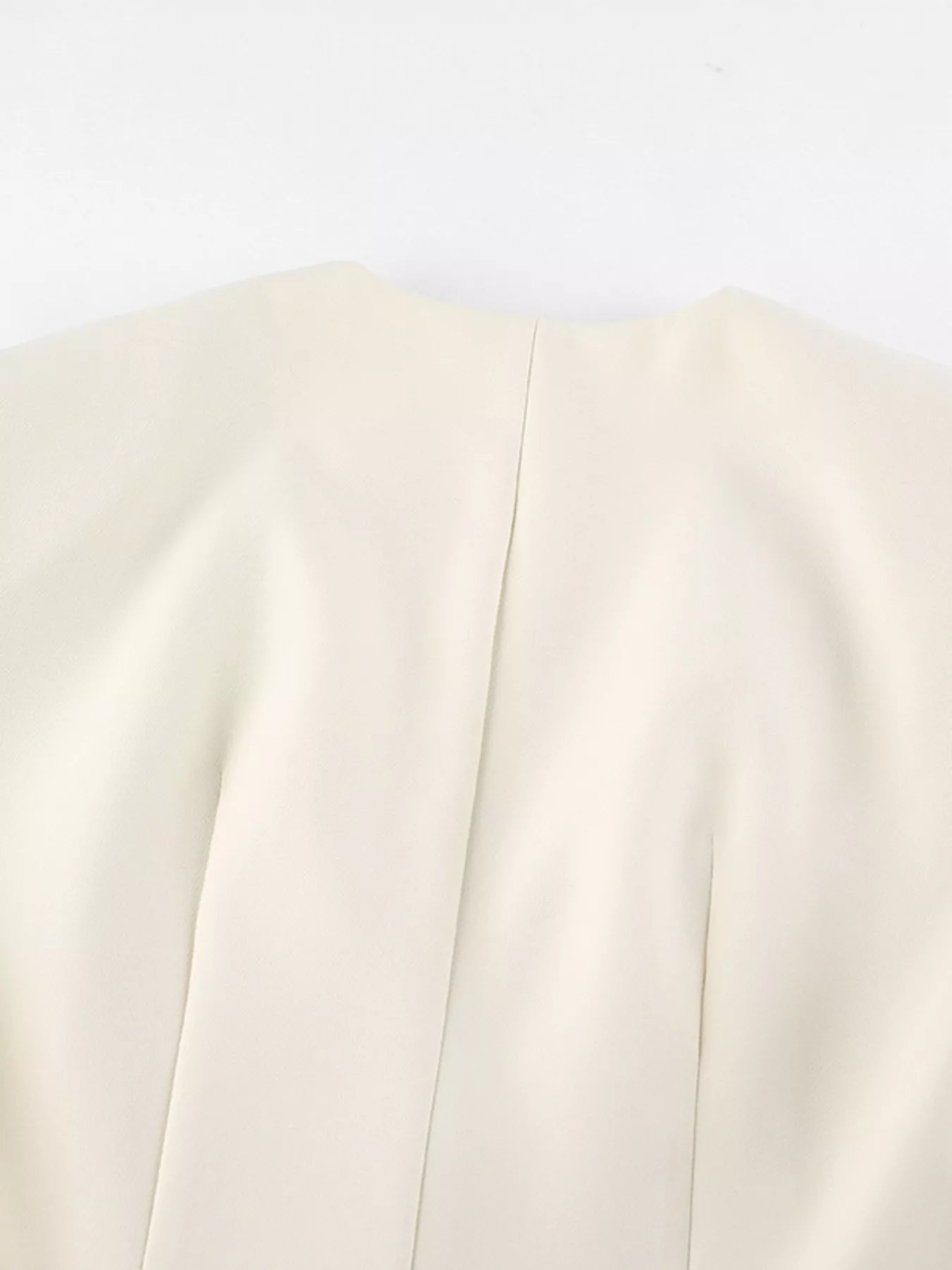 V-Neck Button-Up Blazer with Structured Shoulders - Trendsi - Flyclothing LLC