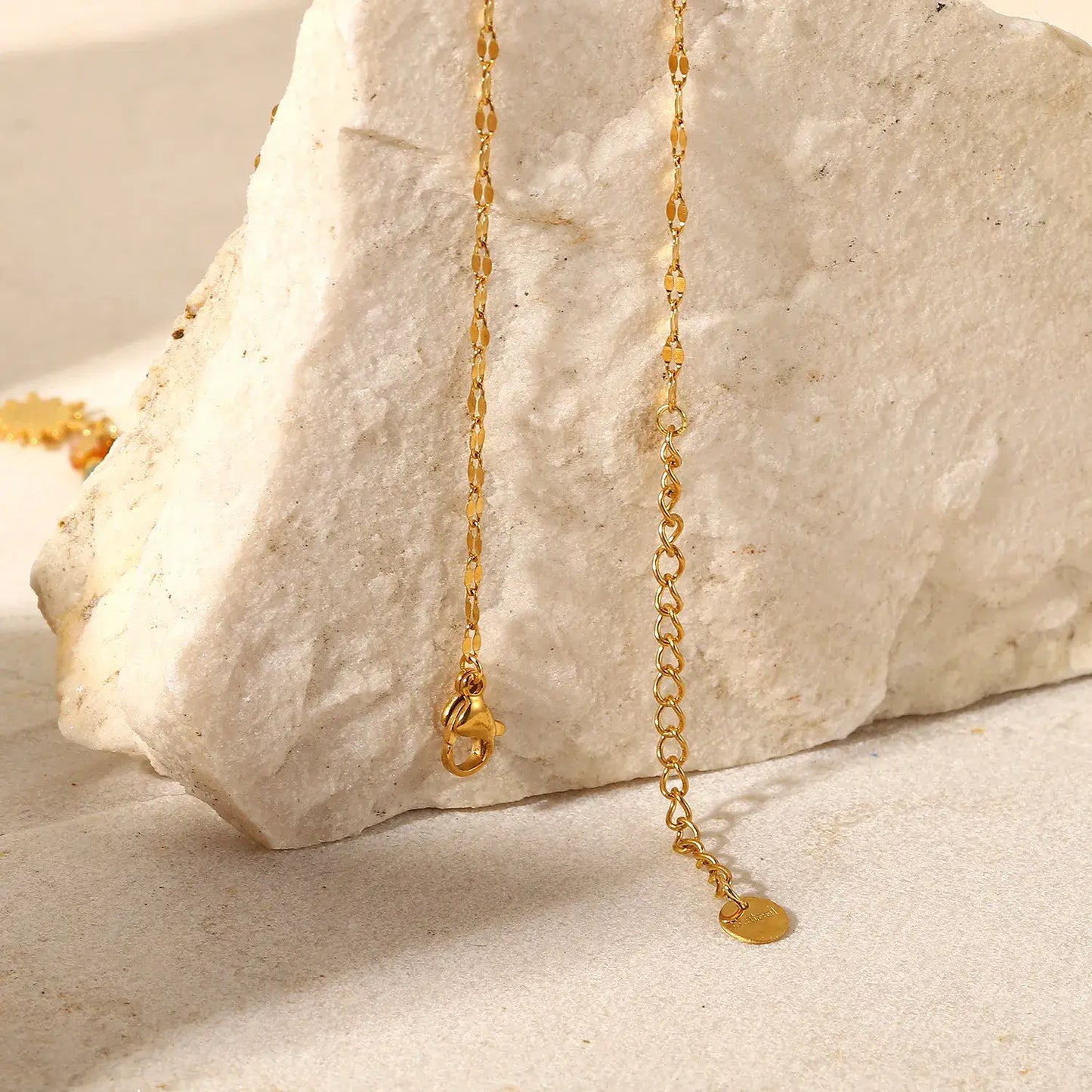 Bohemian Sun Charm Beaded Stainless Steel Necklace - Trendsi - Flyclothing LLC