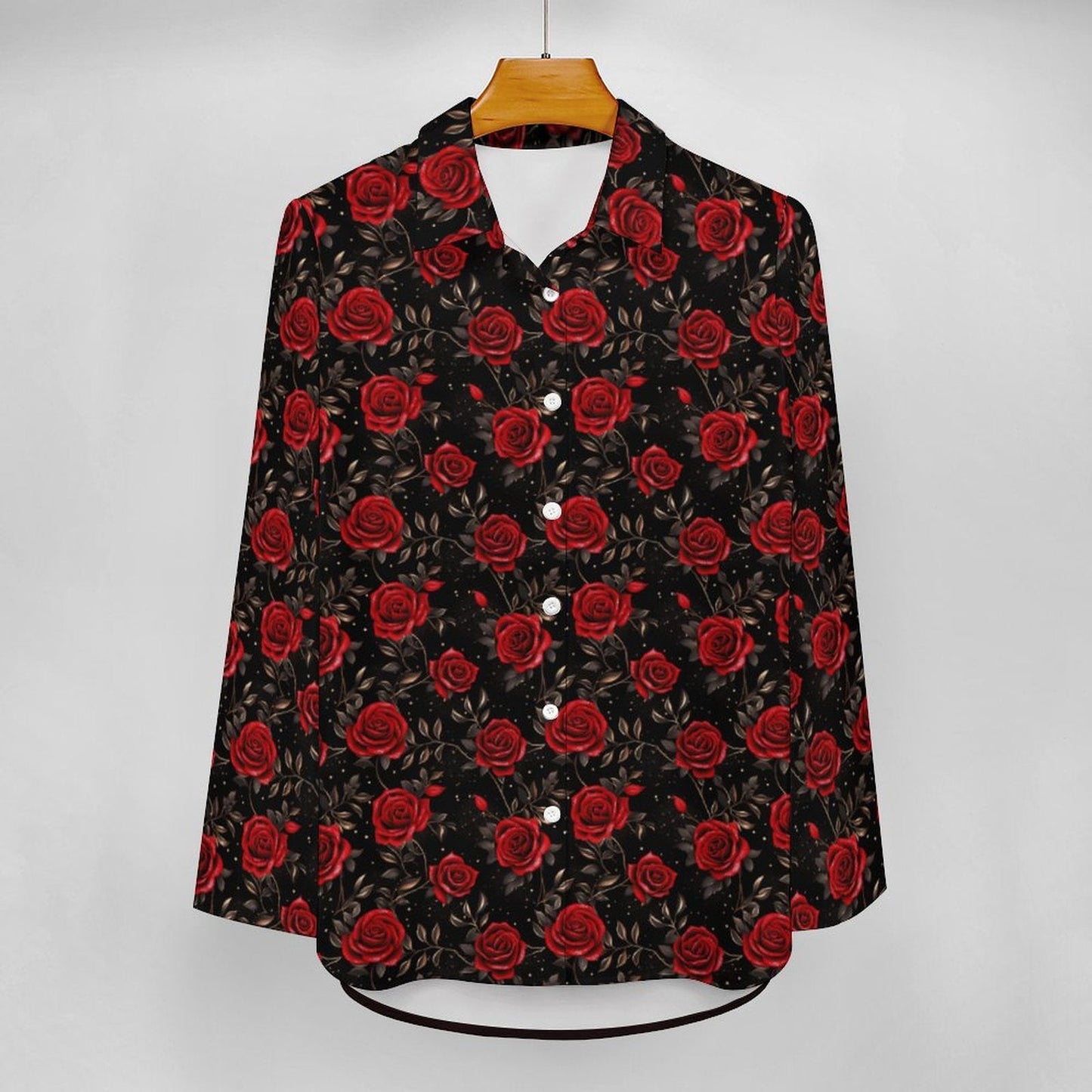 Baha Ranch Colores De Mexico Rose Floral Button Up Blouse