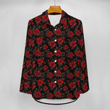Baha Ranch Colores De Mexico Rose Floral Button Up Blouse