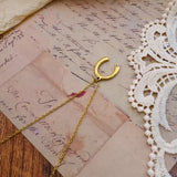 18K Gold-Plated Horseshoe Pendant Necklace - Trendsi - Flyclothing LLC