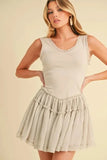 Aemi+Co Frill Sleeveless Drop Waist Mini Dress - Trendsi