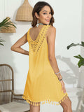 Tassel Scoop Neck Wide Strap Cover-Up - Trendsi - Flyclothing LLC