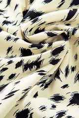 Printed Tie Waist Mock Neck Long Sleeve Dress - Trendsi - Flyclothing LLC