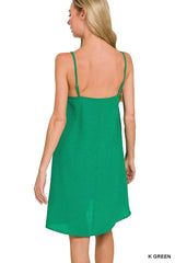 Zenana Woven Airflow Mini Dress - Trendsi - Flyclothing LLC