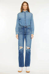 Kancan Ultra High Rise 90's Boyfriend Jeans - Trendsi - Flyclothing LLC