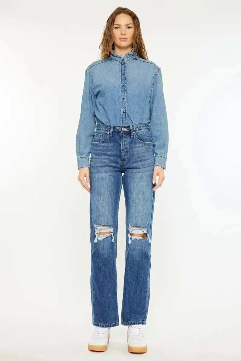Kancan Ultra High Rise 90's Boyfriend Jeans - Trendsi - Flyclothing LLC