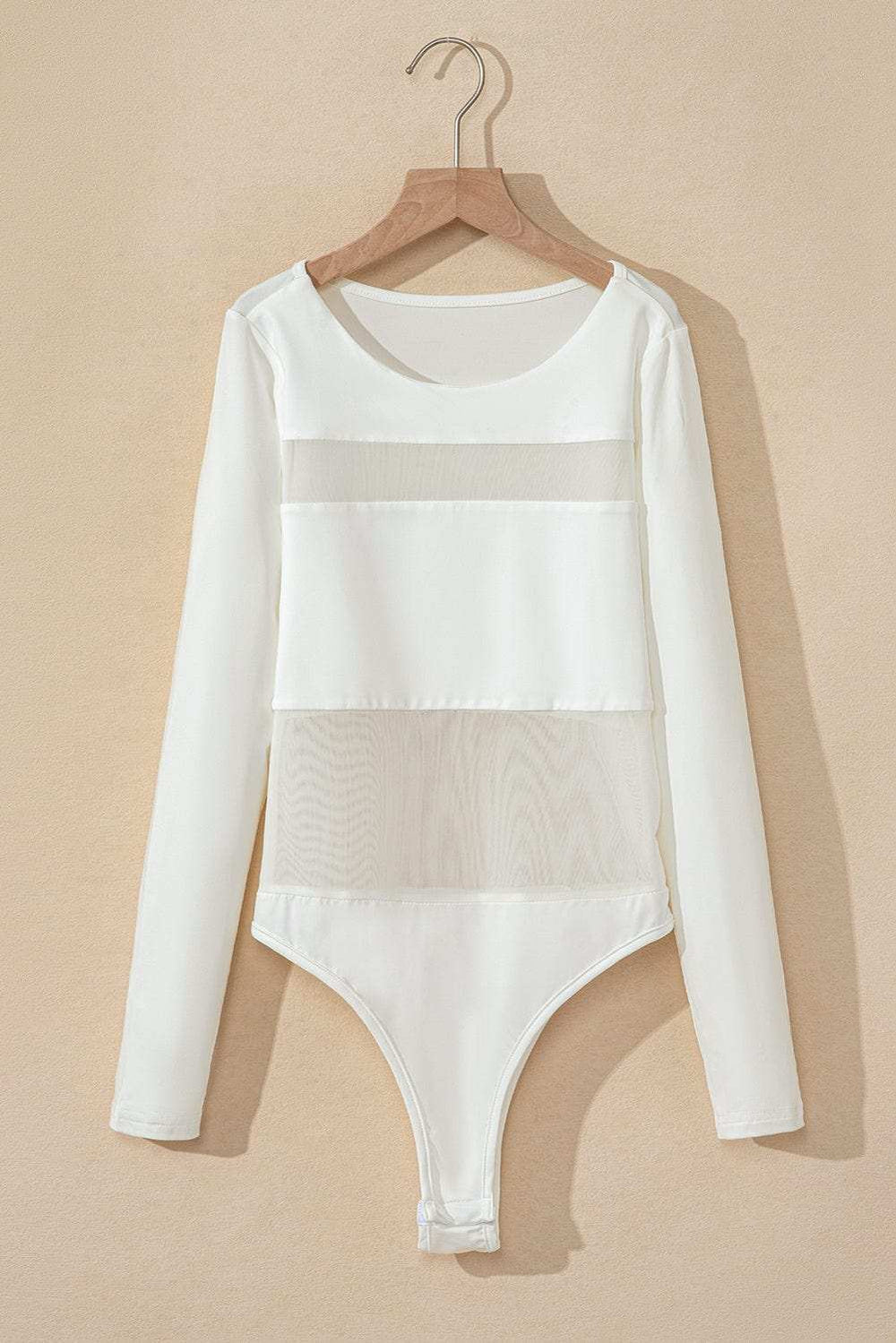 Round Neck Long Sleeve Bodysuit - Trendsi - Flyclothing LLC