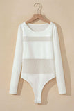 Round Neck Long Sleeve Bodysuit - Trendsi - Flyclothing LLC