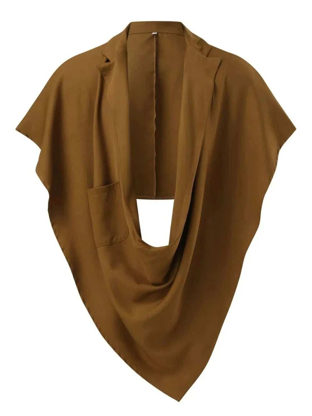 Men's Full Size Pocket Patched Draped Asymmetrical Hem Cape Plus Size - Trendsi - Flyclothing LLC