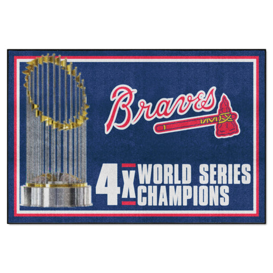 Atlanta Braves Dynasty 5ft. x 8 ft. Plush Area Rug - Atlanta Braves