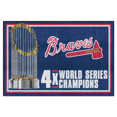 Atlanta Braves Dynasty 5ft. x 8 ft. Plush Area Rug - Atlanta Braves