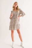 And The Why Leopard Ruffle Hem Woven Mini Dress - Trendsi - Flyclothing LLC