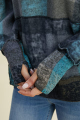 Double Take Full Size Plaid Dropped Shoulder Hoodie - Trendsi