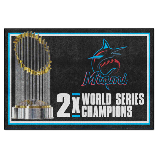 Miami Marlins 5ft. x 8 ft. Plush Area Rug - Miami Marlins
