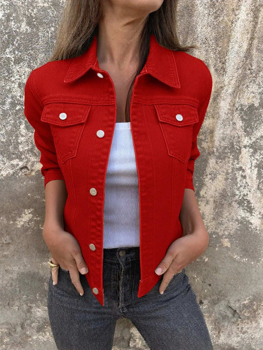 Button Front Closure Denim Jacket - Trendsi - Flyclothing LLC