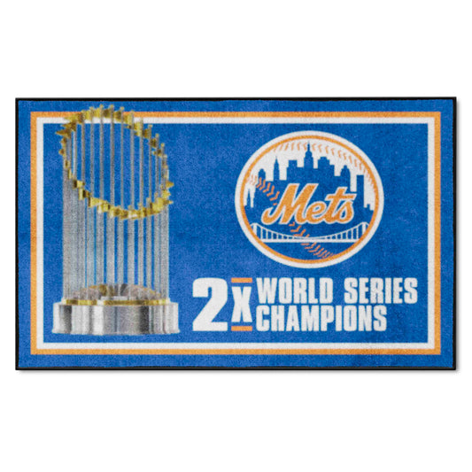 New York Mets Dynasty 4ft. x 6ft. Plush Area Rug - New York Mets