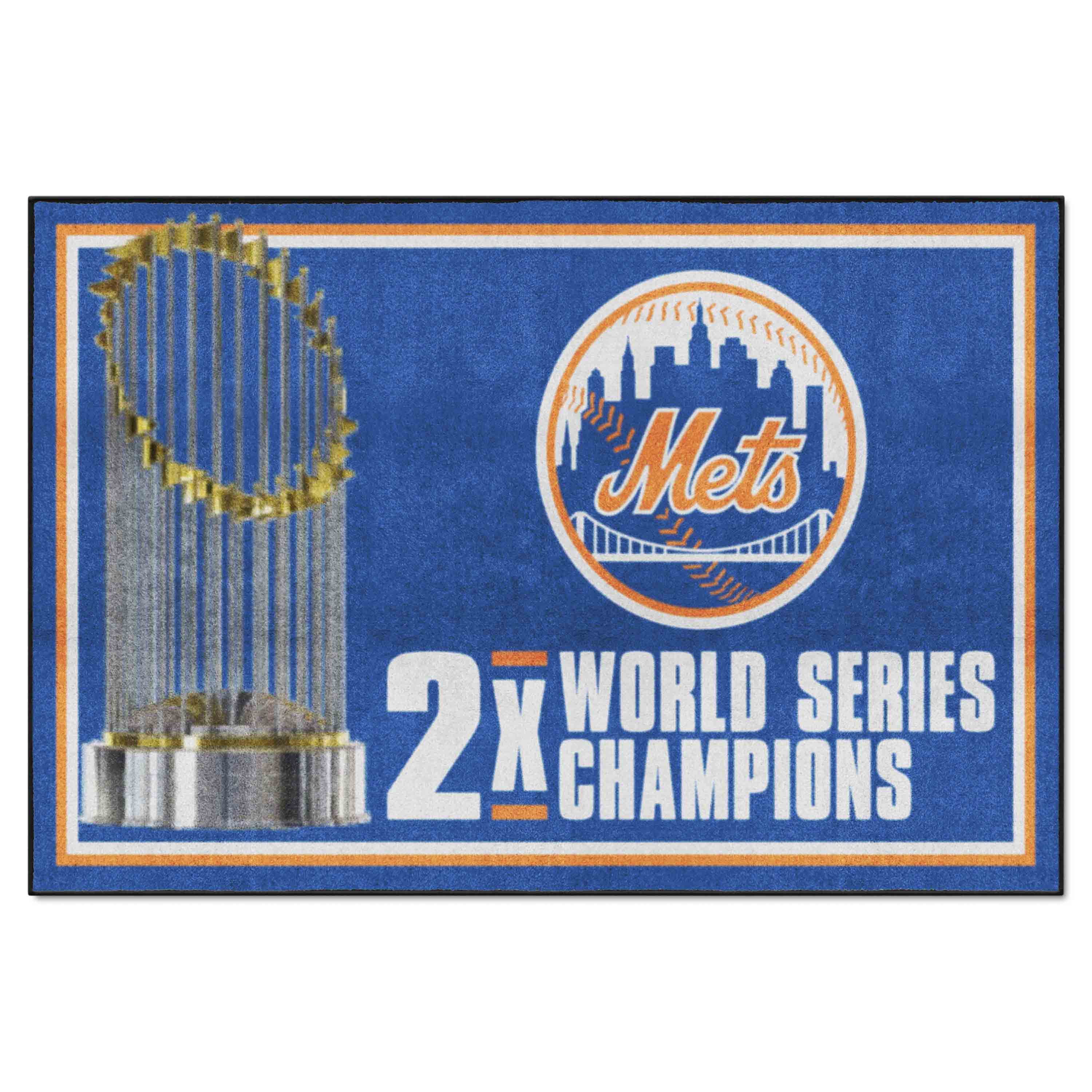 New York Mets Dynasty 5ft. x 8 ft. Plush Area Rug - New York Mets
