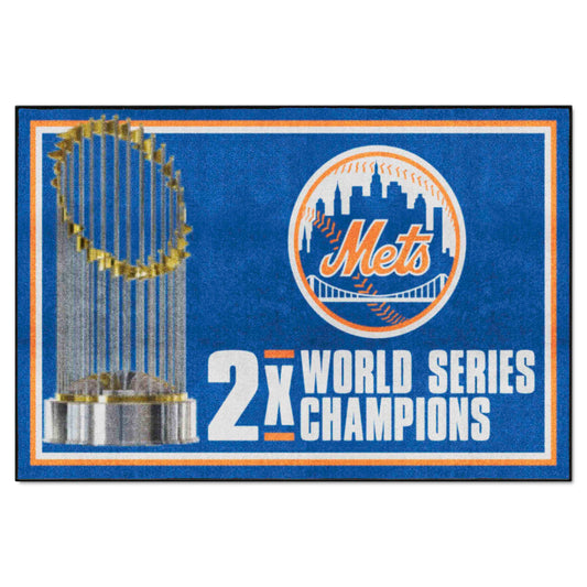 New York Mets Dynasty 5ft. x 8 ft. Plush Area Rug - New York Mets
