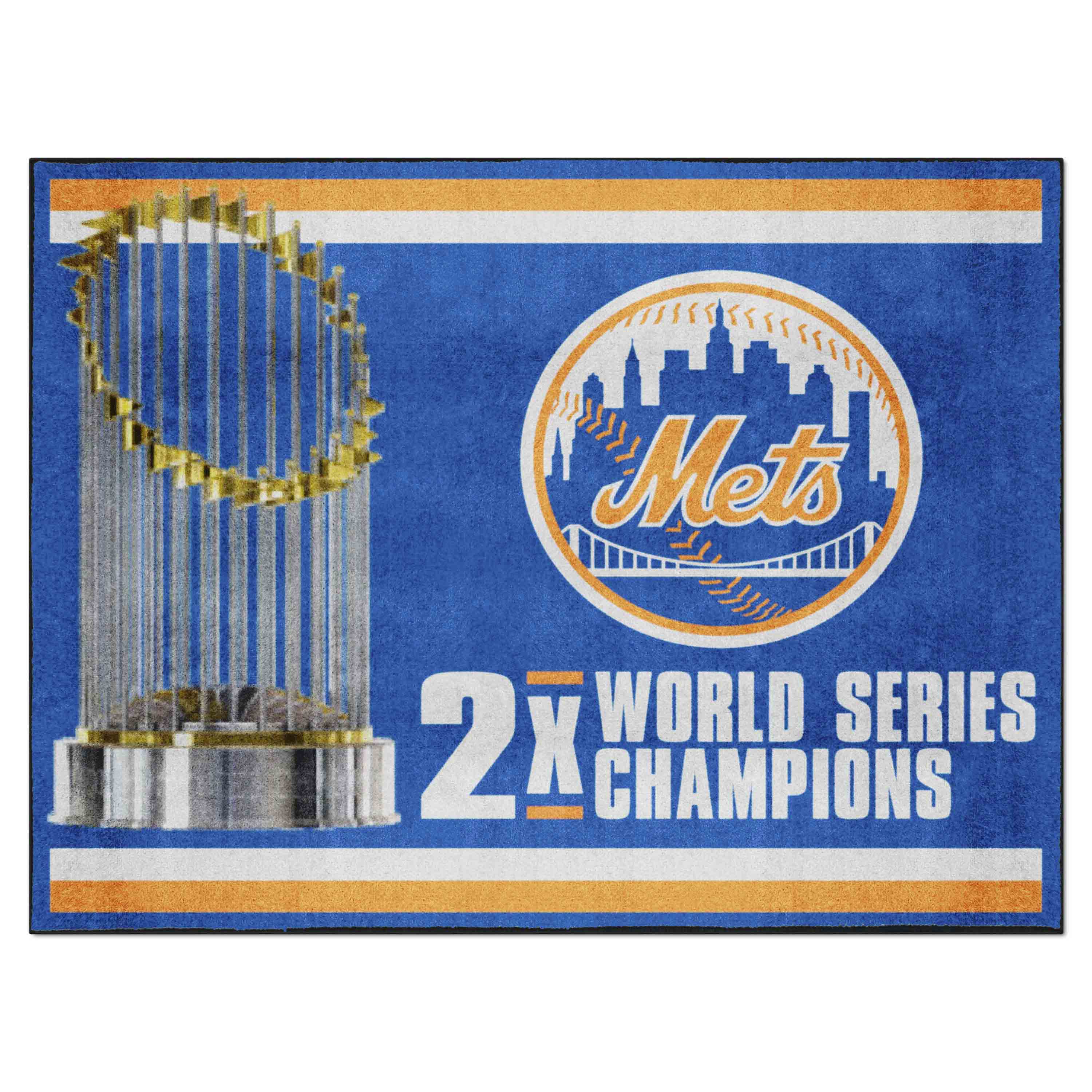New York Mets Dynasty 8ft. x 10 ft. Plush Area Rug - New York Mets