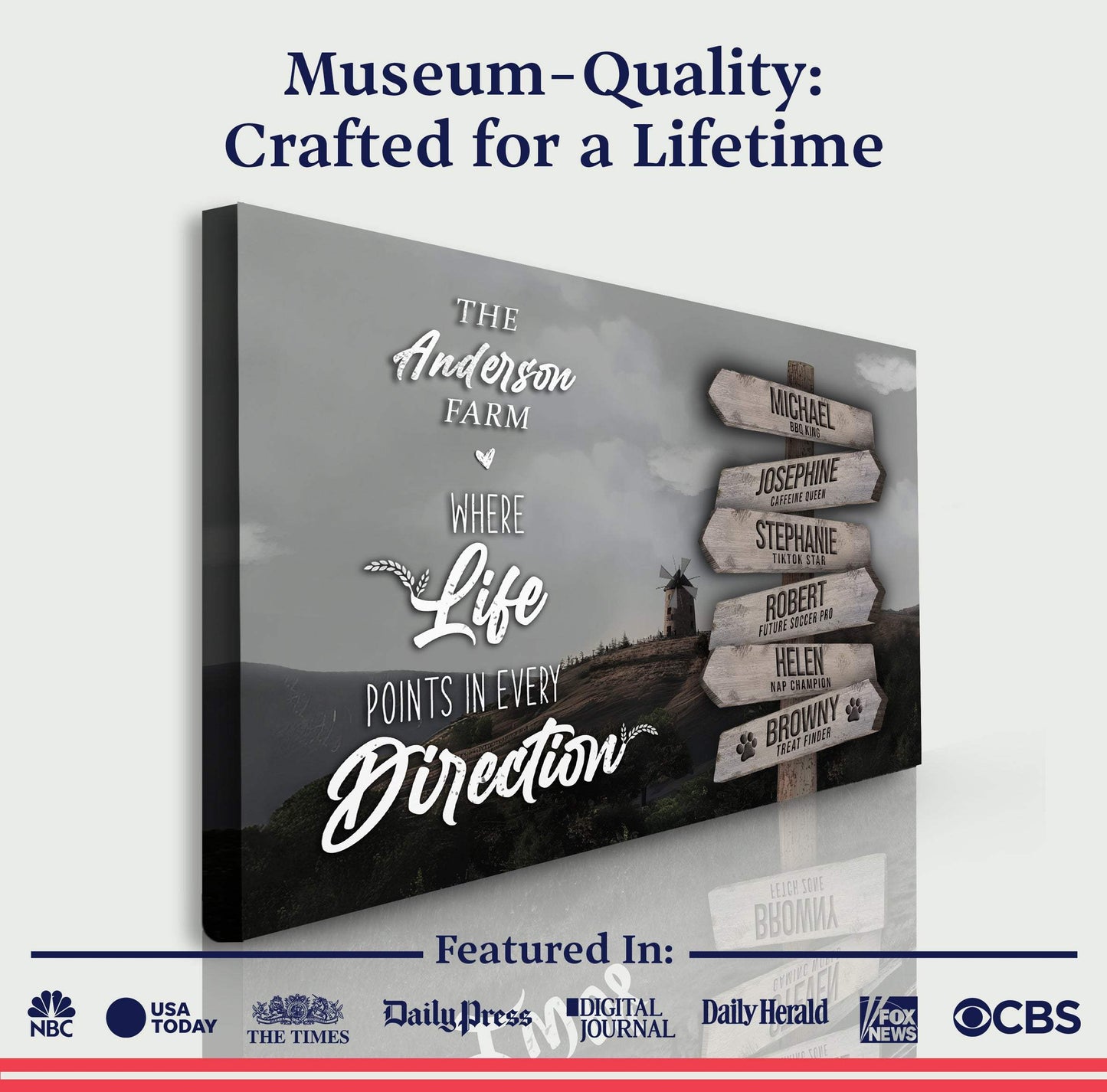 Where Life Points In Every Direction Family Farm Names Sign II - Tailored Canvases - Flyclothing LLC
