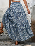 Tiered Floral Maxi Skirt - Trendsi