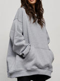 Pocketed Dropped Shoulder Long Sleeve Hoodie - Trendsi