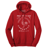 Sriracha Hot Chili Sauce Rooster Logo Hooded Sweatshirt - Red