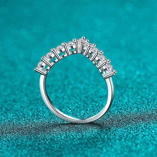 925 Sterling Silver Moissanite V Shape Ring - Trendsi - Flyclothing LLC