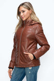 How Dare U Pocketed Zip Up Puffer Jacket with Removable Hood - Trendsi - Flyclothing LLC