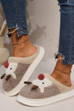 Elk Furry PVC Flat Slippers - Trendsi