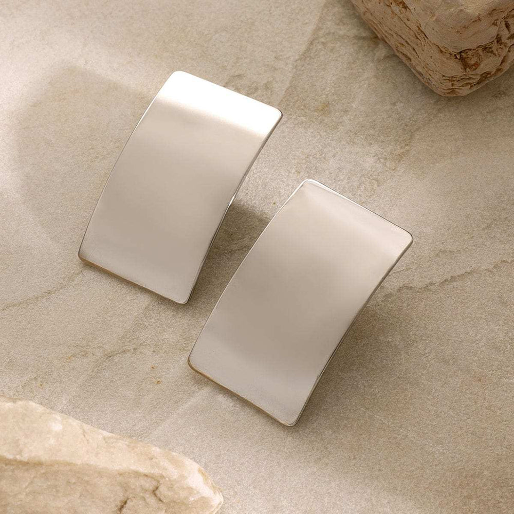 Stainless Steel Rectangle Earring - Trendsi - Flyclothing LLC