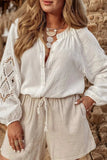 Embroidered Button Down Long Sleeve Shirt - Trendsi - Flyclothing LLC
