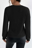 Surplice Dropped Shoulder Long Sleeve T-Shirt - Trendsi - Flyclothing LLC