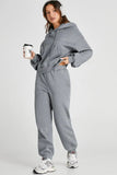 Dropped Shoulder Hooded Top and Pants Active Set - Trendsi