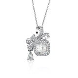 1.5 Carat Moissanite 925 Sterling Silver Bowknot Pendant Necklace - Trendsi - Flyclothing LLC