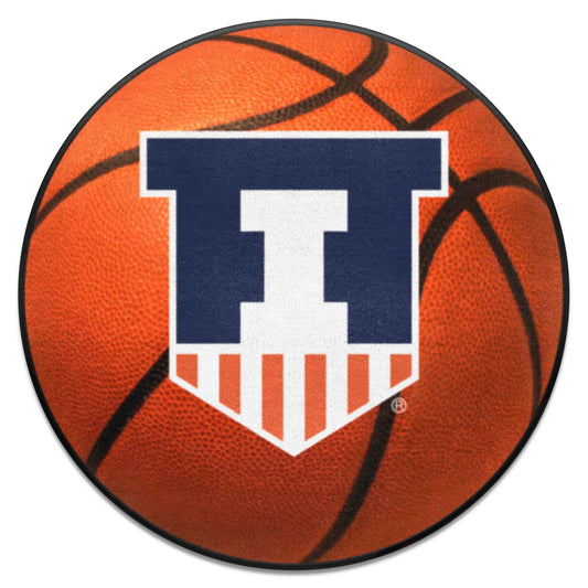 Illinois Illini Basketball Rug - 27in. Diameter - Illinois