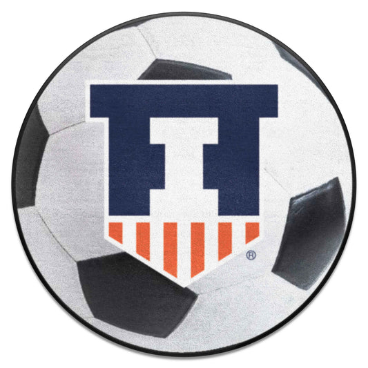 Illinois Illini Soccer Ball Rug - 27in. Diameter - Illinois